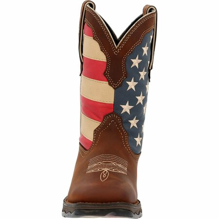 Durango Lady Rebel by Patriotic Women's Pull-On Western Flag Boot, BROWN/UNION FLAG, M, Size 10 RD4414